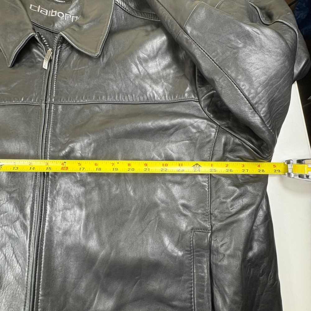 Vintage Lambskin Leather Jacket Mens 2XL Black Full Zip Minimalist - Picture 7 of 16